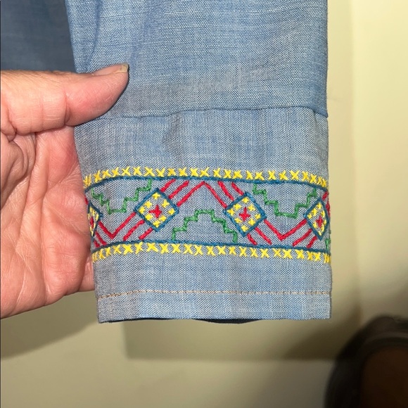 Rare 70’s Vintage Embroidered Blue Western Shirt - Picture 8 of 9